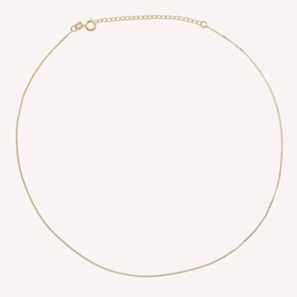 14k Gold Tiny Curb Choker Chain